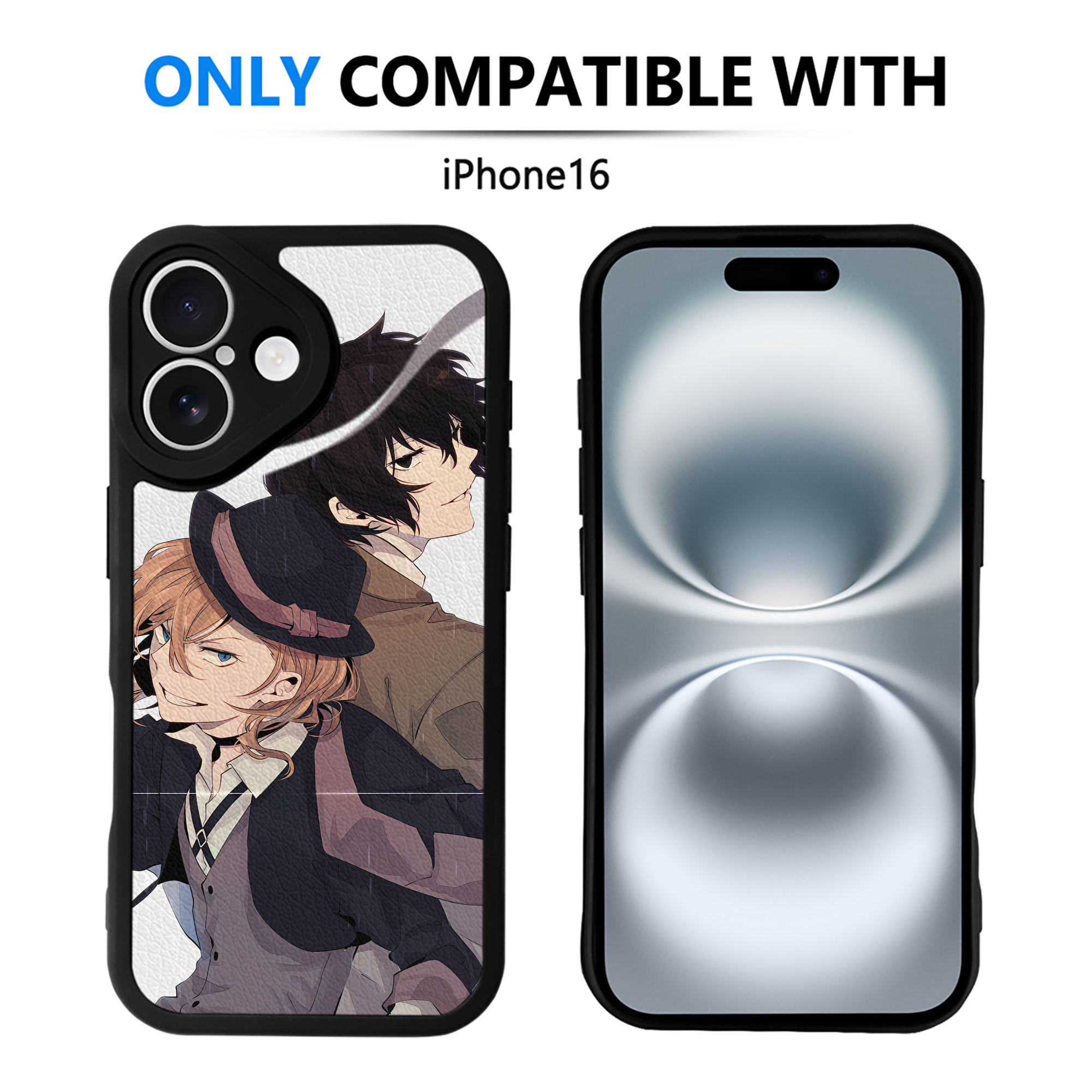 （画像用） 文豪ストレイドッグス Bungo Stray Dogs 【iPhone 16シリーズ対応】シリコンスマホケース（レザー調） 材質：シリコン